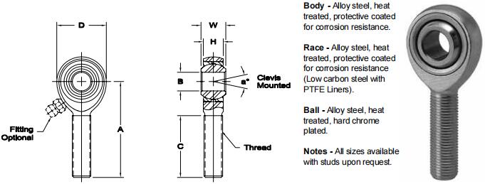 AURORAAB-14-1關(guān)節(jié)軸承圖紙