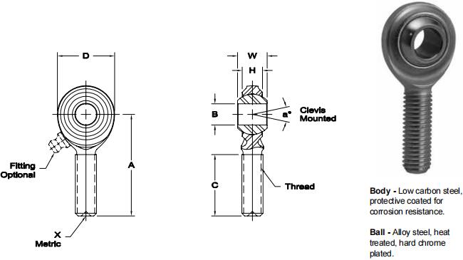 AURORACB-M8關(guān)節(jié)軸承圖紙