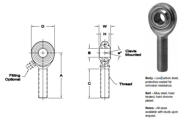 AURORACB-12關(guān)節(jié)軸承圖紙