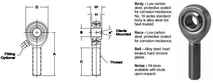 AURORAMB-14關(guān)節(jié)軸承圖紙