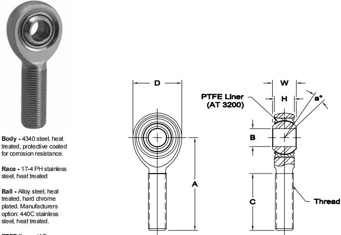 AURORAPRXB-5T關(guān)節(jié)軸承圖紙
