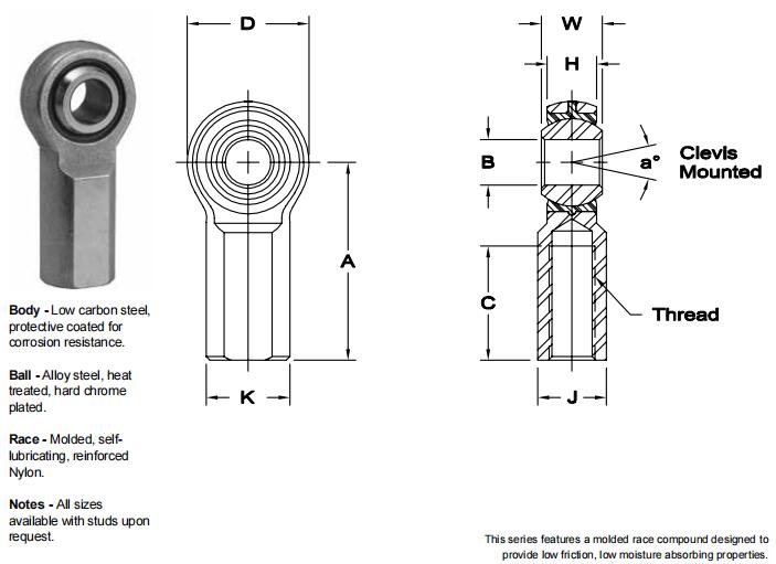 AURORASPG-7關(guān)節(jié)軸承圖紙